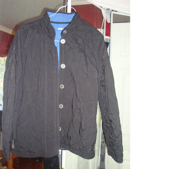 Black / Blue Reversable Quilted Coat - Picture 1 of 2
